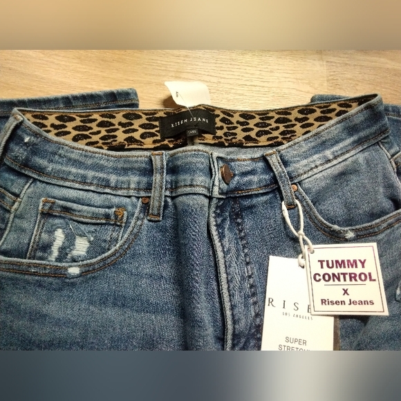 Trendy Distressed Blue Boyfriend Jeans - Picture 2 of 3